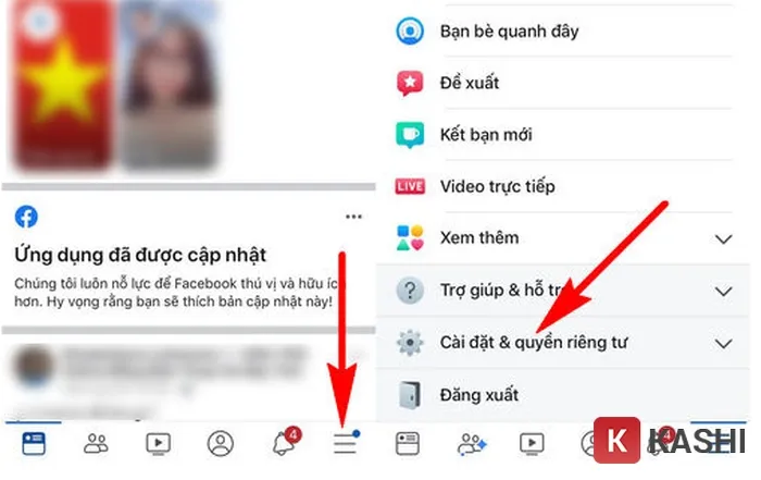 Chọn cài đặt quyền riêng tư 