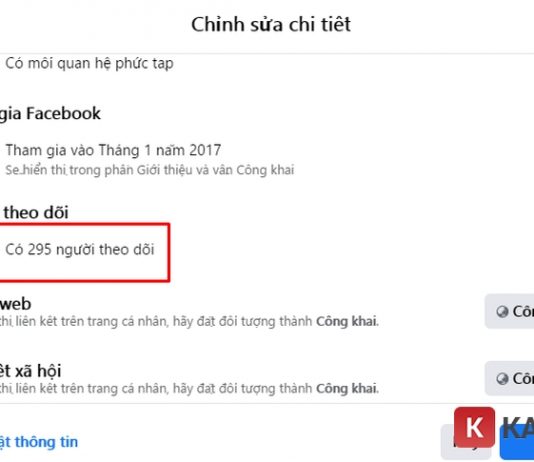 Chọn vào có XX người theo dõi 