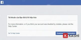 Tài khoản Facebook bị vô hiệu hóa