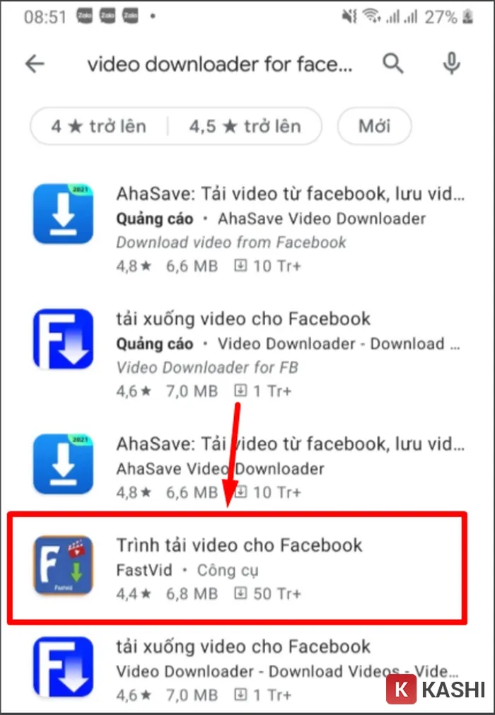 Tải ứng dụng video downloader for facebook
