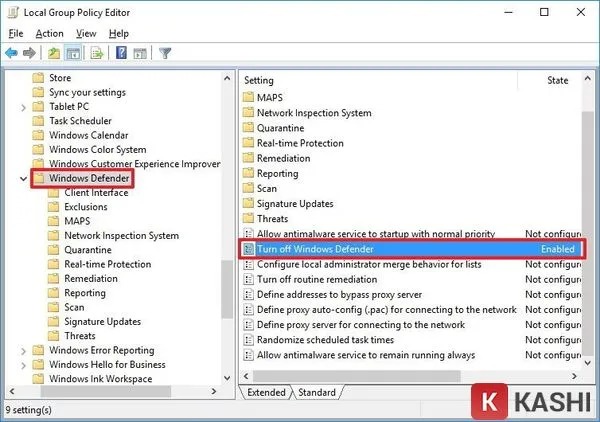 Tắt windows defender