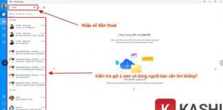 Search từng số đến khi hiện ra gợi ý của Zalo