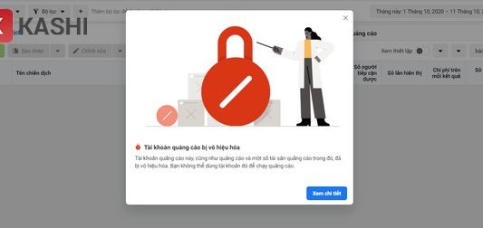 Tài khoản quảng cáo bị vô hiệu hóa