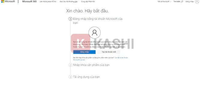 Cách nhập key office 365