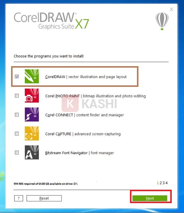 Chọn “CorelDRAW” => Next