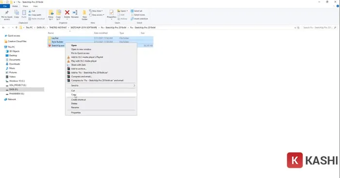 Chọn 3 thư mục sau đó nhấn "Copy"