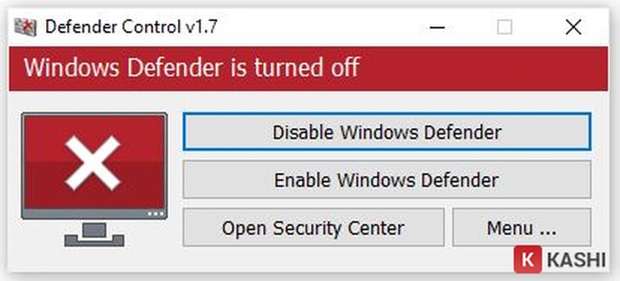Nhấn “Disable Windows Defender” để tắt.