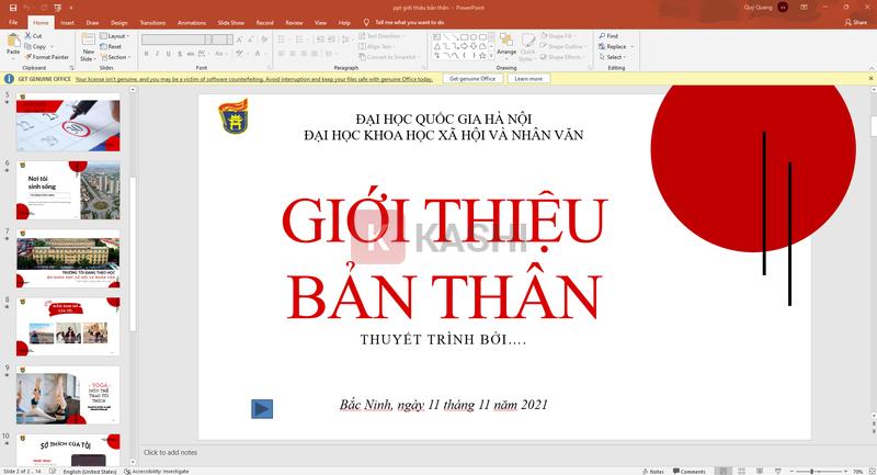 Nếu bạn đang tìm cách giới thiệu bản thân một cách ấn tượng và chuyên nghiệp, thì bạn không nên bỏ qua Powerpoint giới thiệu bản thân. Họa tiết tinh tế và màu sắc cuốn hút, giúp bạn nổi bật và gây ấn tượng với người xem.