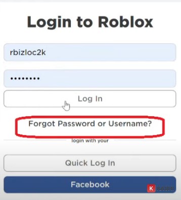 Nhấn chọn chọn “Forgot password or username”