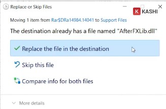 Nhấn “Replace the file in the destination”