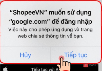 Nhấn “Tiếp tục”