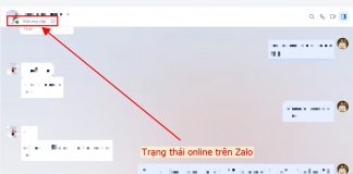 Trạng thái online trên Zalo