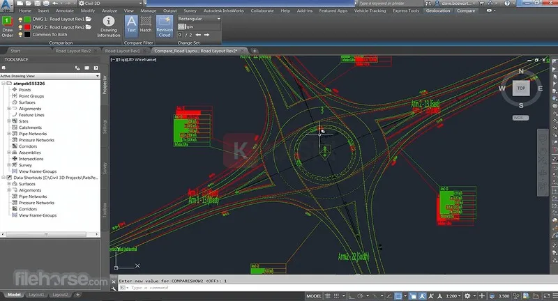 Giao diện phần mềm Autodesk Civil 3D 2023