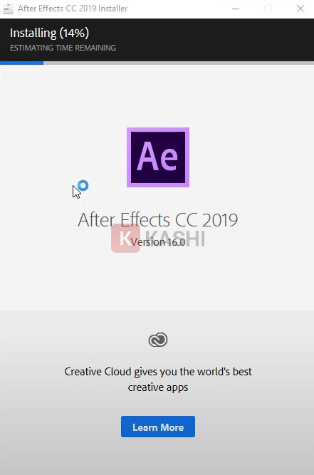 Đang cài đặt phần mềm Adobe After Effects CC 2019