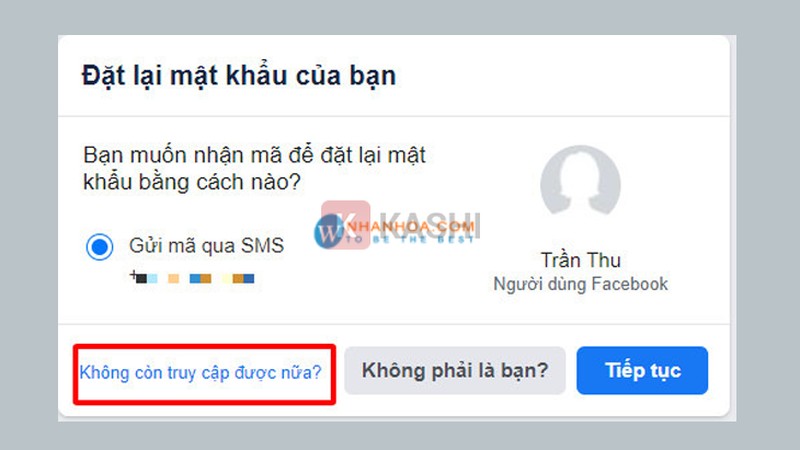 chọn vào mục "không còn truy cập được nữa"