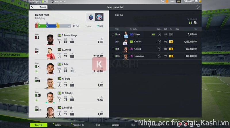 Chi tiết account fifa online 4: Acc trắng chưa cài sđt, email, GTĐH: 249 Tỷ. - Hình ảnh 1