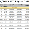 Dự toán setup cafe