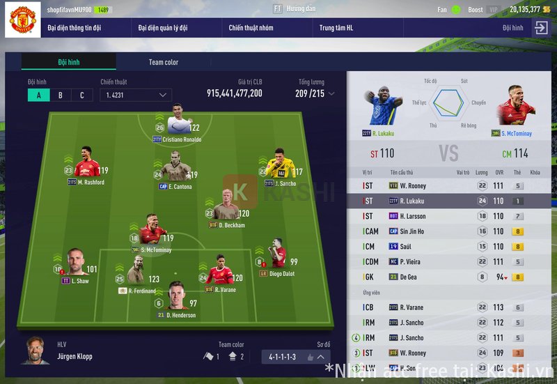 Chi tiết account fifa online 4: Acc trắng chưa cài sđt, email, GTĐH: 910 TỶ, BP TRẮNG: 5 TỶ, CỘNG 8: CÓ. - Ảnh 2