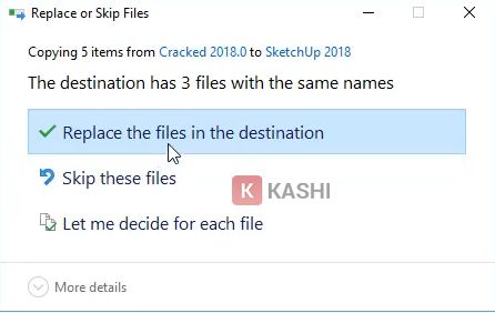 Nhấn "Replace the files in the destination".