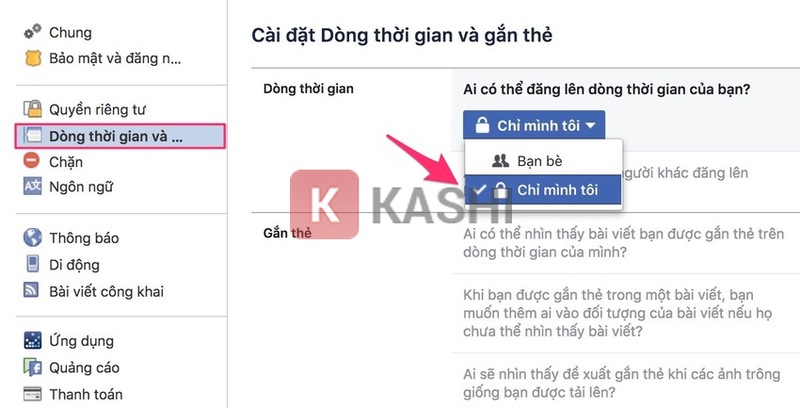 Chọn chế độ "Chỉ mình tôi"