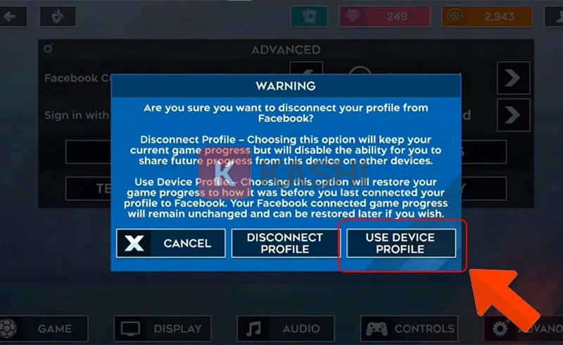 Nhấn "Use Device Profile"