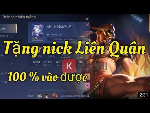 Cho tài khoản Garena Liên quân