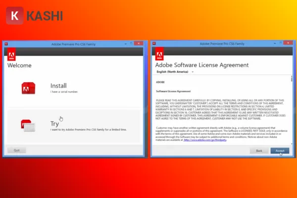 Click vào "Try" -> Nhấn chọn "Accept"