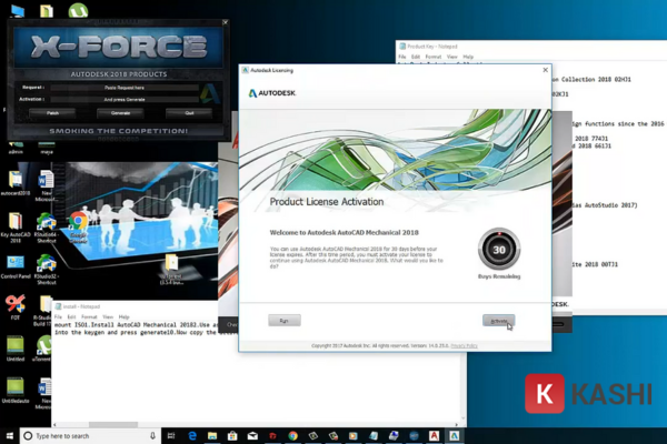 Nhấn chọn biểu tượng Autodesk AutoCAD Mechanical 2018 ngoài màn hình chính -> Click "Activate"