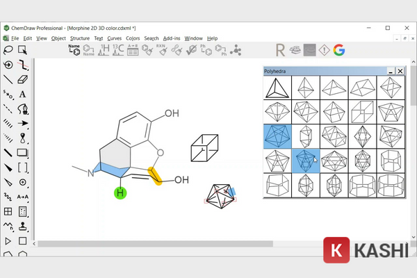 ChemDraw cho phép người dùng vẽ các cấu trúc phân tử bằng cách chọn các yếu tố hóa học