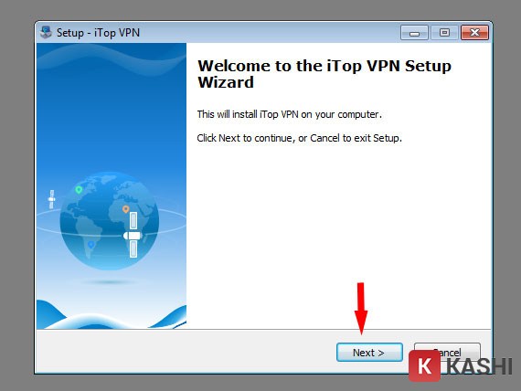 Sau khi download xuống thiết bị, các bạn click vào file và chọn "Next"