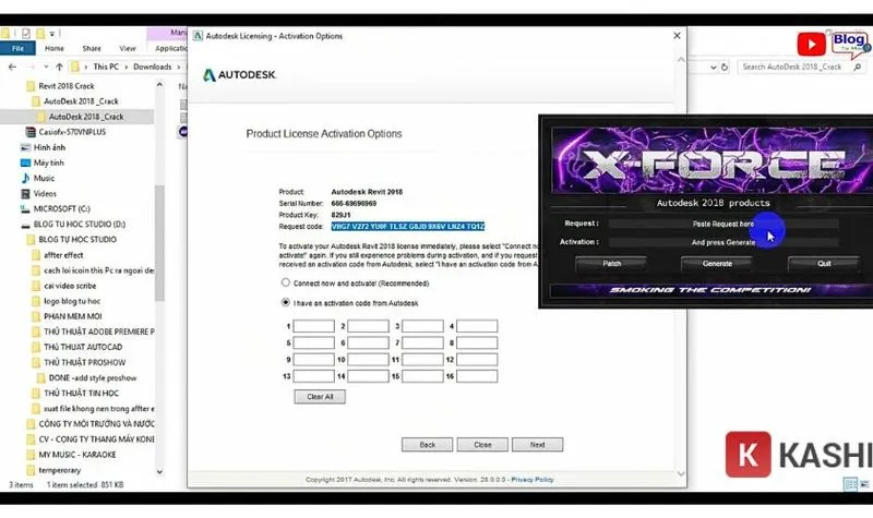 Copy đoạn văn ở phần "Request code" -> Dán vào phần "Request" của "AUTODESK 2018 PRODUCTS"