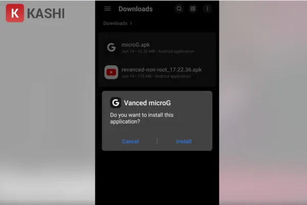 Tiếp tục nhấn "Install" để cài đặt "Vanced microG"