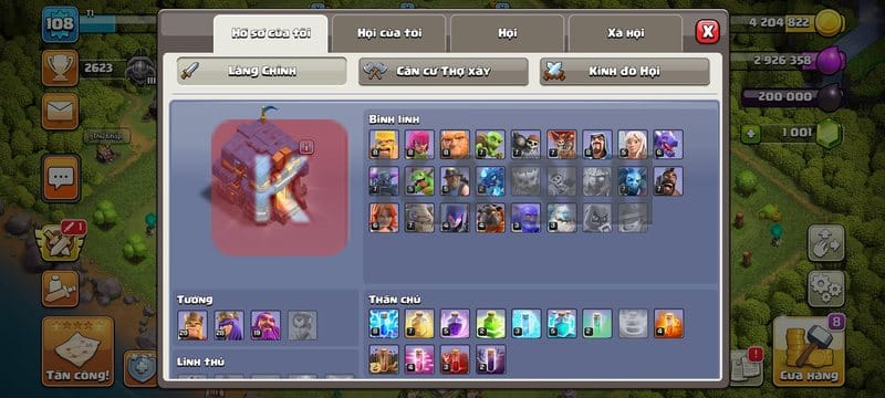 Demo acc Clash of clan update mới nhất 11/2024