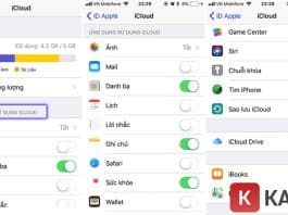 Các thao tác thực hiện trên iCloud