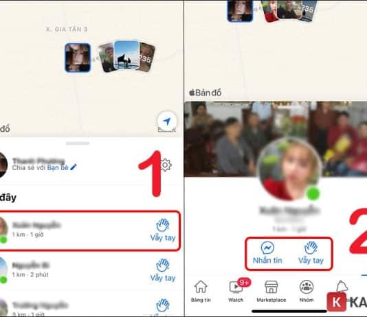 Tính năng Bạn bè quanh đây đã được bật