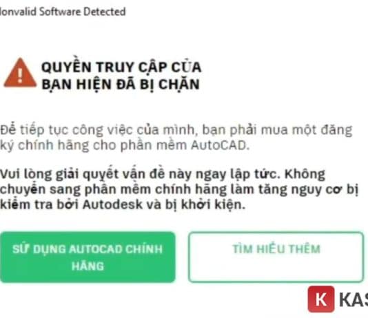 Lỗi nonvalid software detected AutoCAD