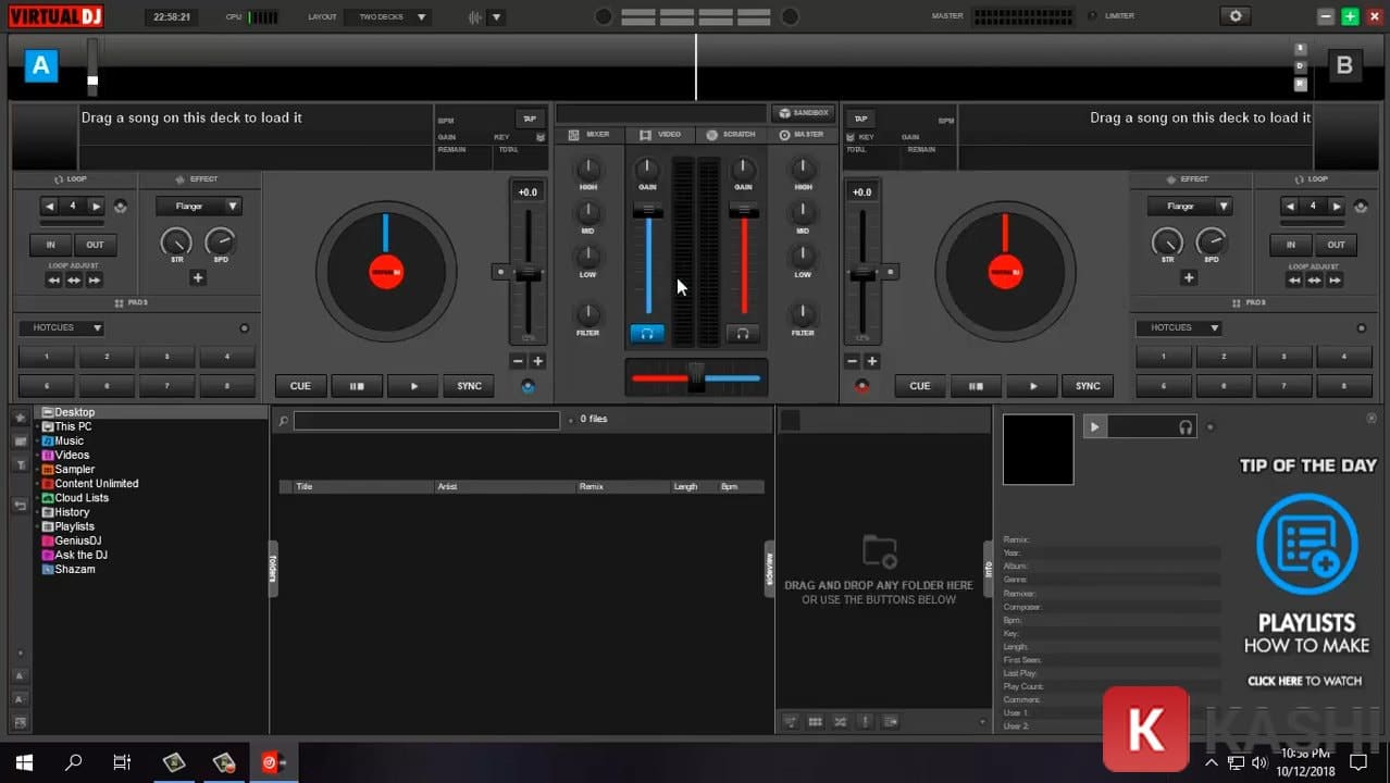 Phần mềm Virtual Dj 8 sau khi