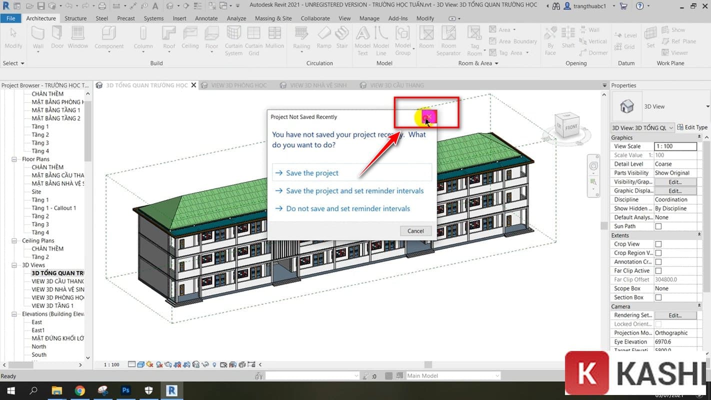 Hiện giao diện thông báo => click dấu “X” để tắt.