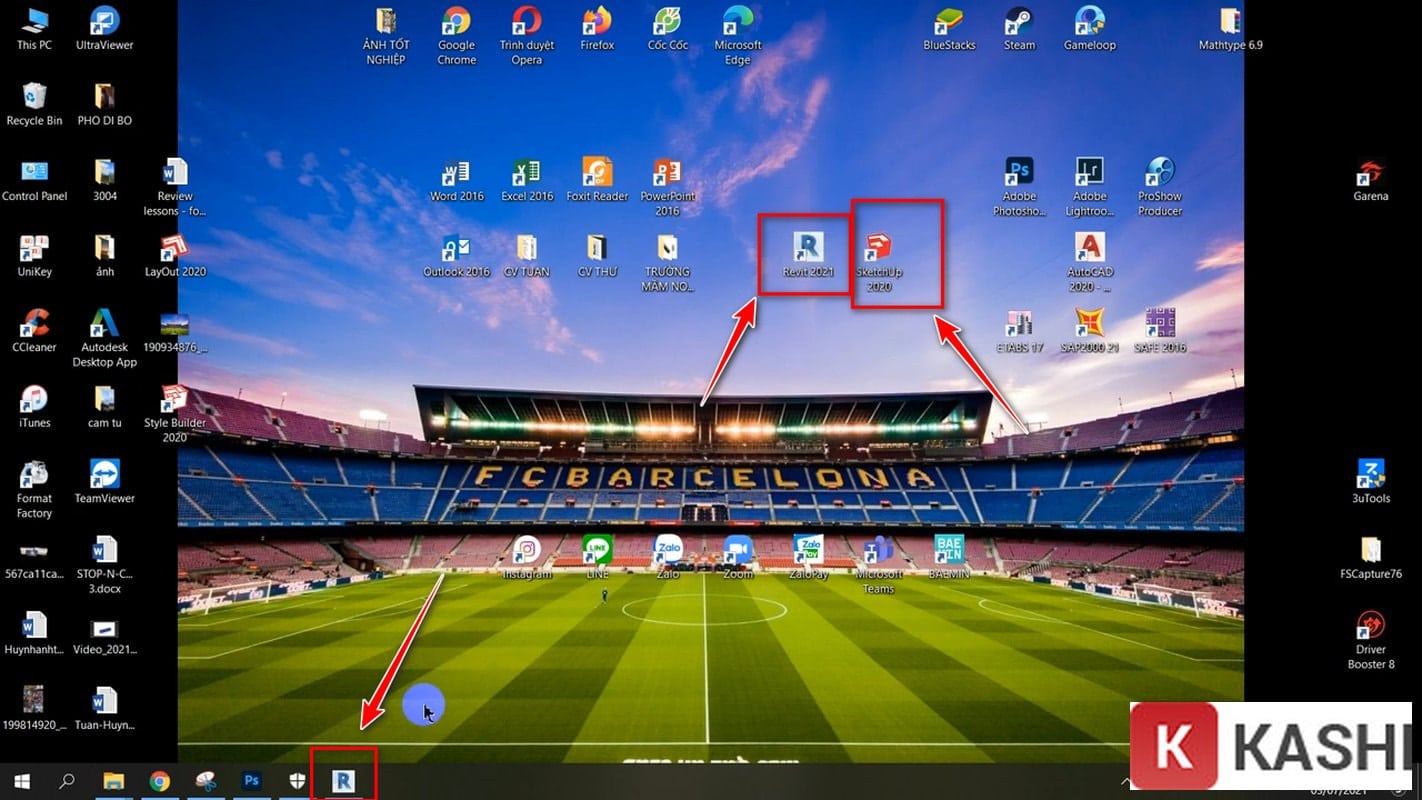 Click mở phần mềm Revit trên máy bạn