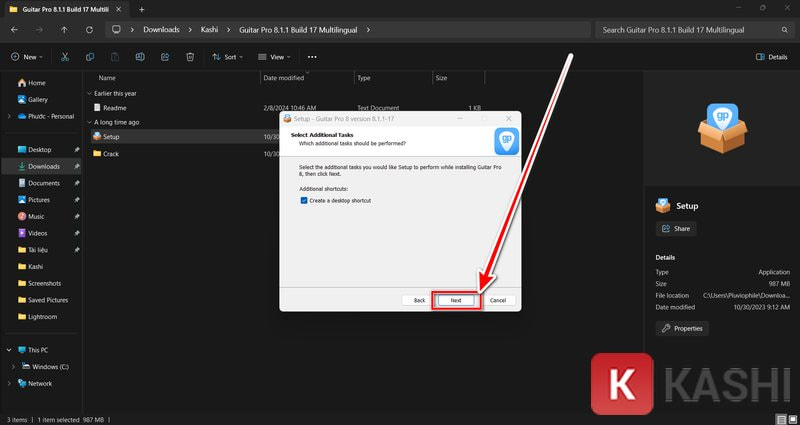 Tiếp tục click Next