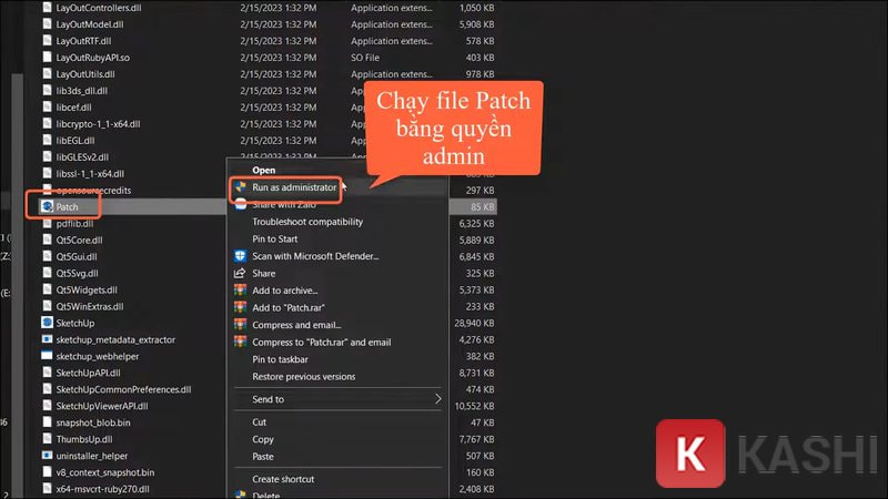 Chạy file Patch