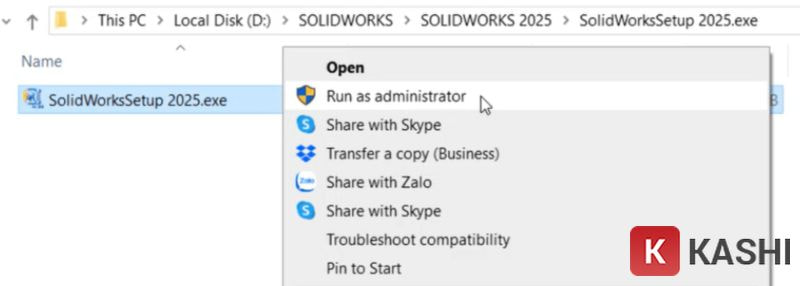 Chạy file cài đặt